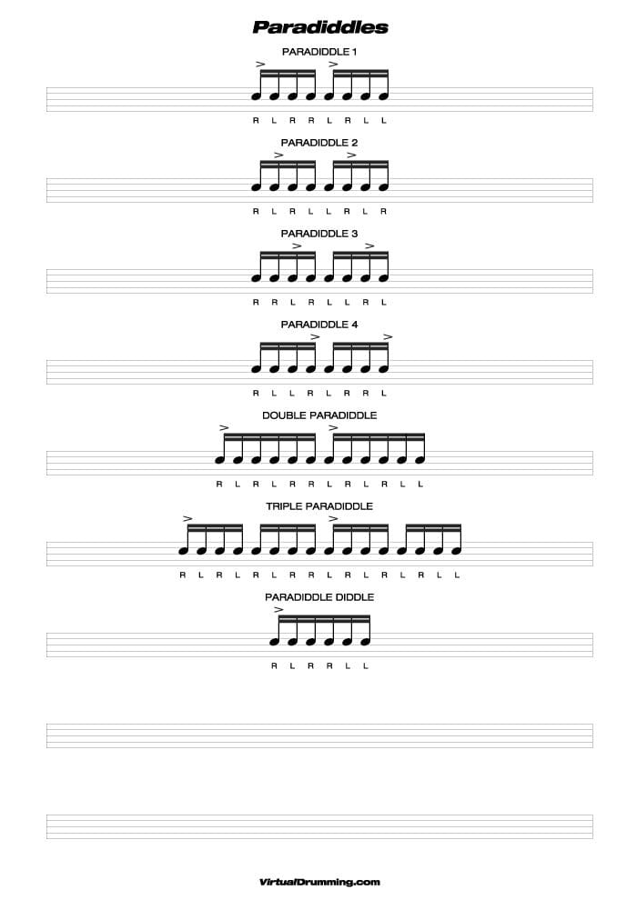 Drum Rudiments Chart